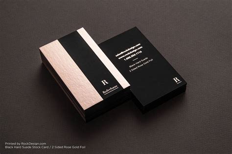 Premium black suede with black and gold foil. Luxury Black Suede Business Card - Roferhaus