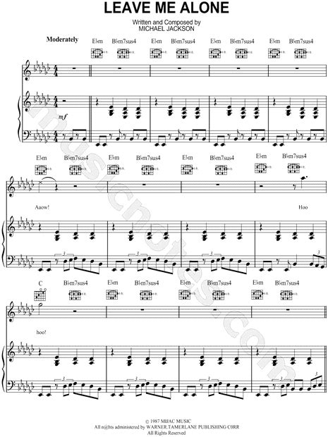 Michael Jackson Leave Me Alone Sheet Music In Gb Major Download