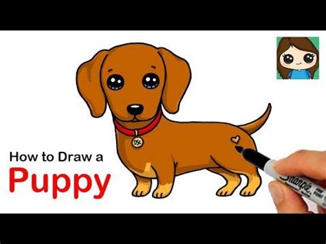 Since we're drawing this dog as if we're in front and to the side of it, get the correct perspective by placing the two circles of the front feet a little lower than the. How to Draw a Dachshund Puppy Dog Easy - YouTube | Cute ...
