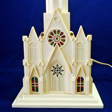 Paramount Raylite 1950s Musical Lighted Christmas Church In Box