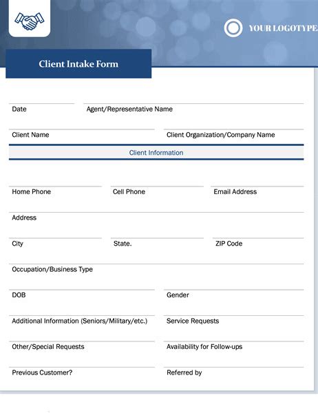 Customizable Client Intake Form Template Blog