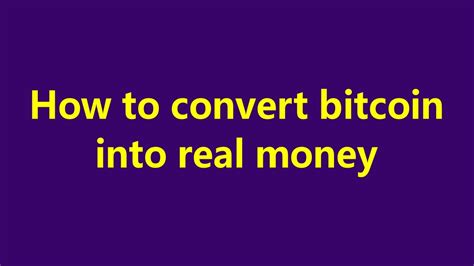 The below article explains how you can transfer your bitcoin to cash. how to convert BTC bitcoin to gbp real money - YouTube