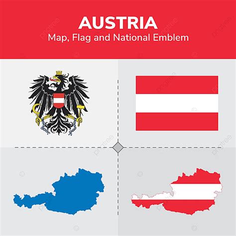 Hover to see shiny flag. Austria Map Flag And National Emblem, Continents ...