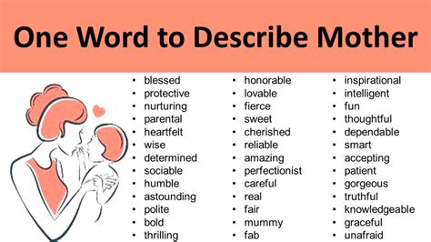 List Of One Word To Describe Mother Grammarvocab