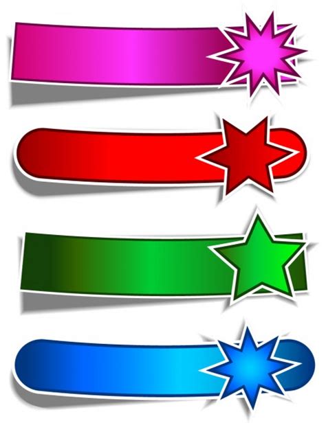 Free Vector Flat Star Banners Stickers Set
