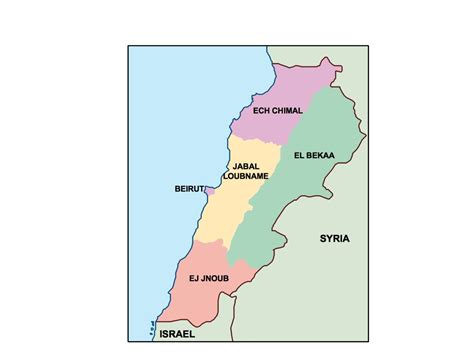 Lebanon Presentation Map Vector World Maps