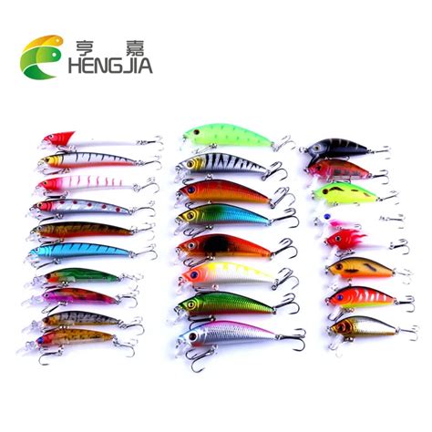 Hengjia 26pcs Hard Plastic Minnow Fishing Lures Kit Wobblers Crankbaits