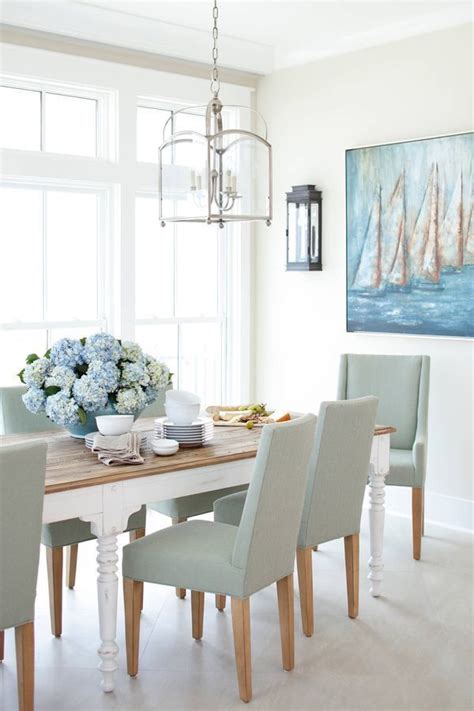 #1 here is our coastal farmhouse breakfast nook. Coastal dining room | White dining room table, Farmhouse ...