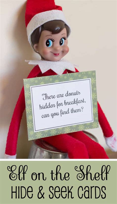 Free Printable Elf On The Shelf Hide And Seek Cards