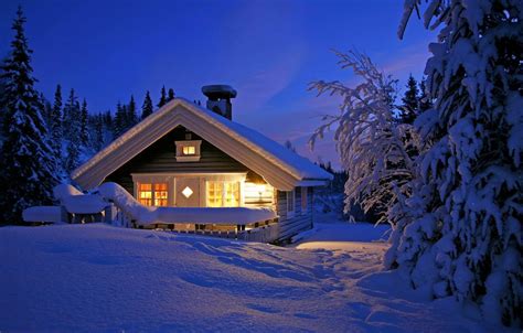 Winter House Snow Wallpapers Wallpaper Cave