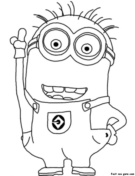 Various minions from the cartoon despicable me coloring page. Stuart Minion Coloring Pages at GetColorings.com | Free ...