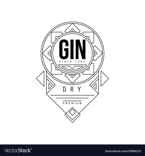Gin Vintage Label Design Alcohol Industry Vector Image