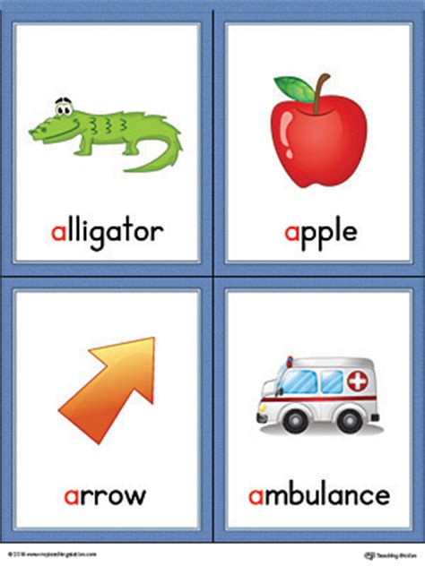 Words have meanings and some have more than one meaning. Letter A Words and Pictures Printable Cards: Ant, Anteater ...