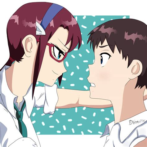 Mari Illustrious Makinami And Shinji Ikari By Danomustdie On Deviantart
