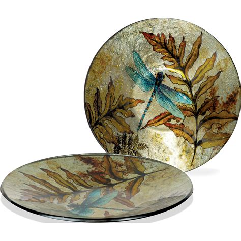 August Grove Decorative Round Bluebrown Glass Plate And Reviews Wayfairca