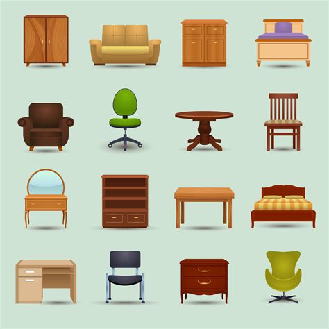 Furniture Icons Set 444386 Vector Art At Vecteezy