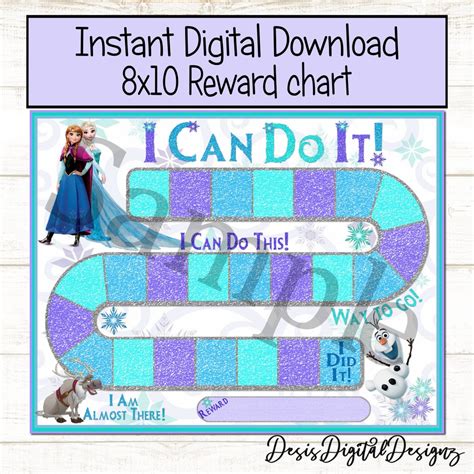 Frozen Reward Chart Behavior Chart Anna Elsa Daily Chore Chart Etsy