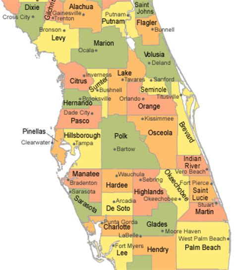Map Of Central Florida Counties | Deboomfotografie