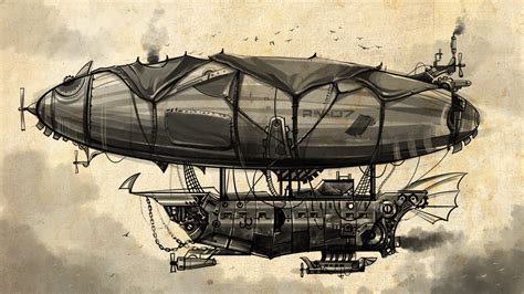 Blimp Illustration Really Good Steampunk Airship Steampunk Ship