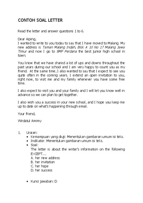 Soal Pilihan Ganda Invitation Letter | LEMBAR EDU