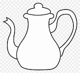 Tea Pot Coloring Template Teapot Clip Kettle Clipart Alice Sheets Flyclipart Printable Templates sketch template