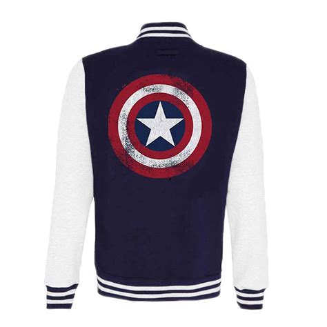 Marvel Avengers Assemble Distressed Shield Varsity Jacket Marvel