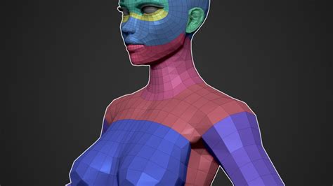 stylized female base mesh flippednormals