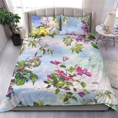 One duvet you will need to purchase a king size duvet cover to correctly fit the sides of a queen sized bed. Floral Duvet Cover - Bedding Set - Decoupage Flower Bed ...