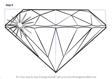 Learn How To Draw A Diamond Everyday Objects Step By Step Drawing