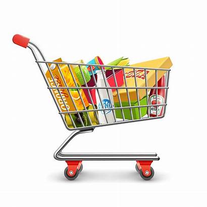 Supermarket Cart Shopping Grocery Vector Clipart Graphics