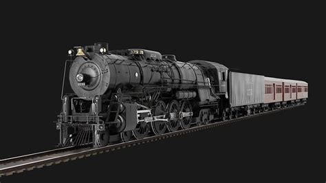 Santa Fe 3751 Steam Locomotive 3d Model Animated Rigged Cgtrader
