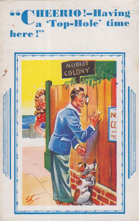 Peeping Tom At Nudist Colony Hole In Fence S Postcard Topics