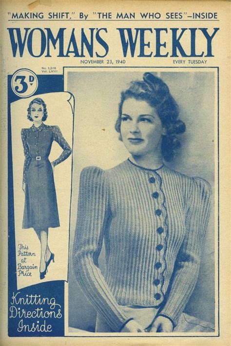 original vintage 1940 womens scallop front cardigan knitting pattern the knitting network