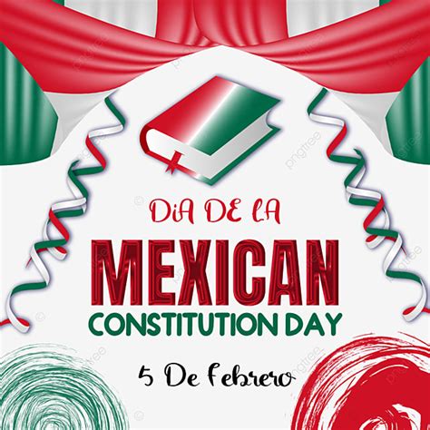 Mexican Constitution Day With 3d Flag And Book Mexican Constitution