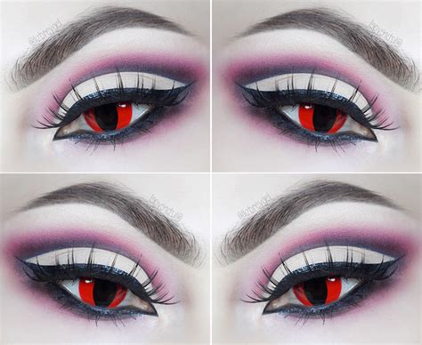 Anime eye circle huge eye. Geo Red Cosplay Lenses | Maple Lens Review & Demo | January Girl