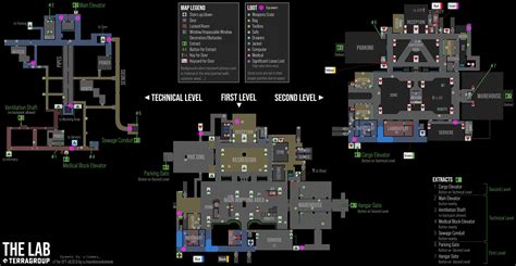 Escape From Tarkov Labs Map With Spawns Original Map By U