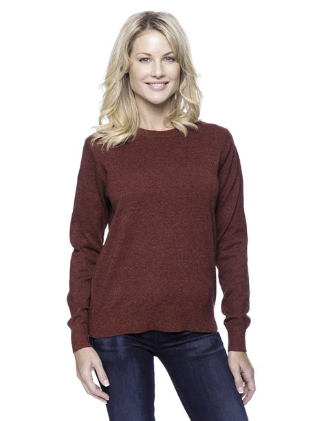 Womens Premium 100 Cotton Crew Neck Sweater Noble Mount