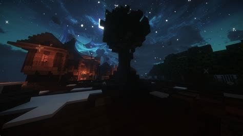 Download Minecraft Aesthetic Sky At Night Wallpaper