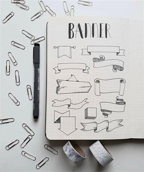 50 Ideas On How To Draw Banners For Your Bullet Journal Joyful Journaler