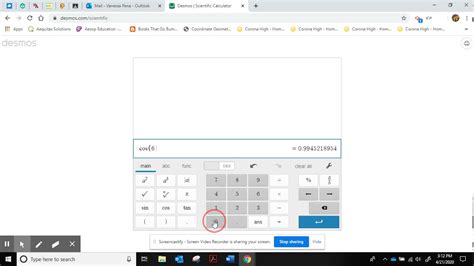 Sin, cos, and tan using Desmos scientific calculator - YouTube