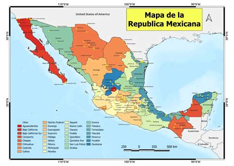 Map Of The Mexican Republic Mapa De La Republica Mexicana Download Geographical Analysis