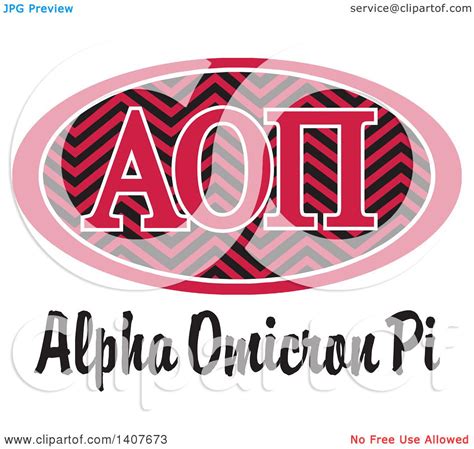 Clipart Of A College Alpha Omicron Pi Sorority Organization Design