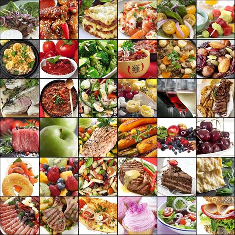 Gran Collage De Imágenes De Alimentos Variedad De Comidas Carne