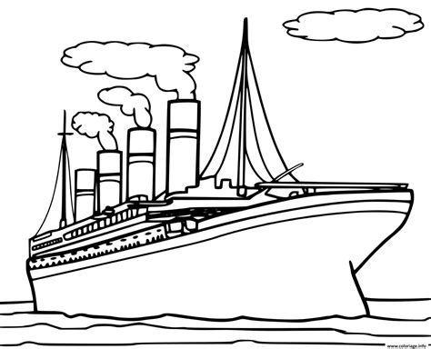 Coloriage Bateau Titanic Dessin Bateau à imprimer