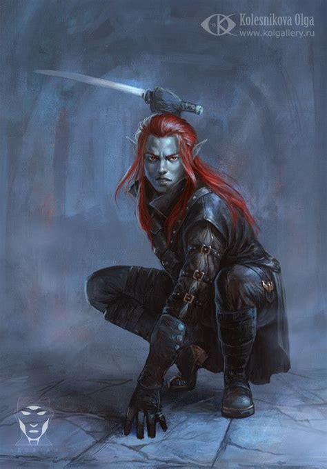 Dark Assassin Olga Kolesnikova Dark Elf Fantasy Art Drow Male