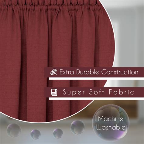 Solid Window Curtain Double Layer Tier Pair And Valance Set Ebay