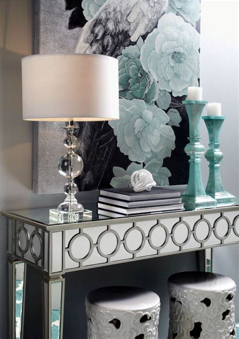 A statement mirror above a console is. 34 Stylish Console Tables For Your Entryway - DigsDigs