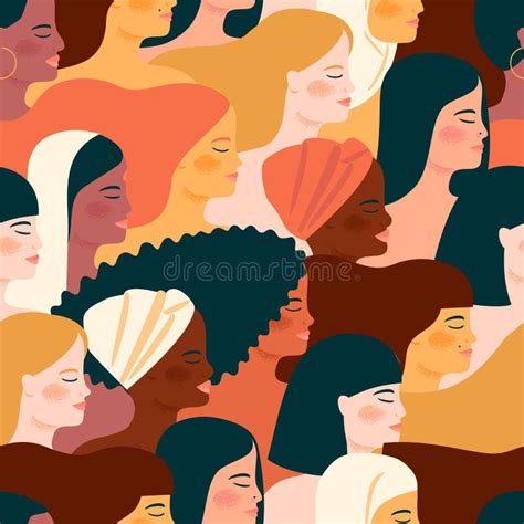 International Womens Day Vector Illustration With Women Different Nationalities And Cultures