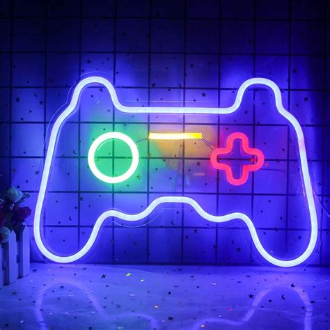 Trinx Game Neon Sign Gamepad Controller Neon Signs Gaming Wall Lights