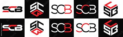 Scb Letter Logo Design In Five Style Scb Polygon Circle Triangle